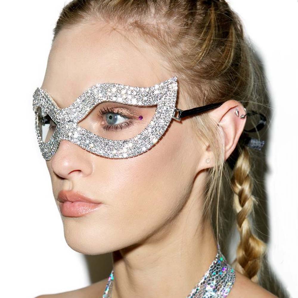 Halloween Costume Accessory Crystal Rhinestone Masquerade Mask